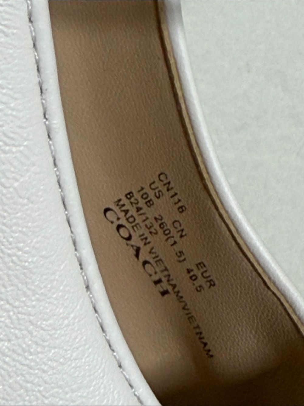 NWOB Coach Emilia Mary Jane Square Toe Leather Ballet Flats Chalk Ivory 10 - Picture 7 of 8